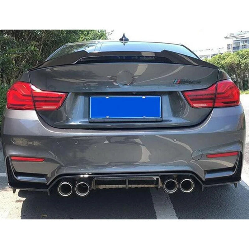 BMW F80 M3 F82 F83 M4 Rear Bumper Lip Diffuser Splitter 2014-2020 - BLACK ABS